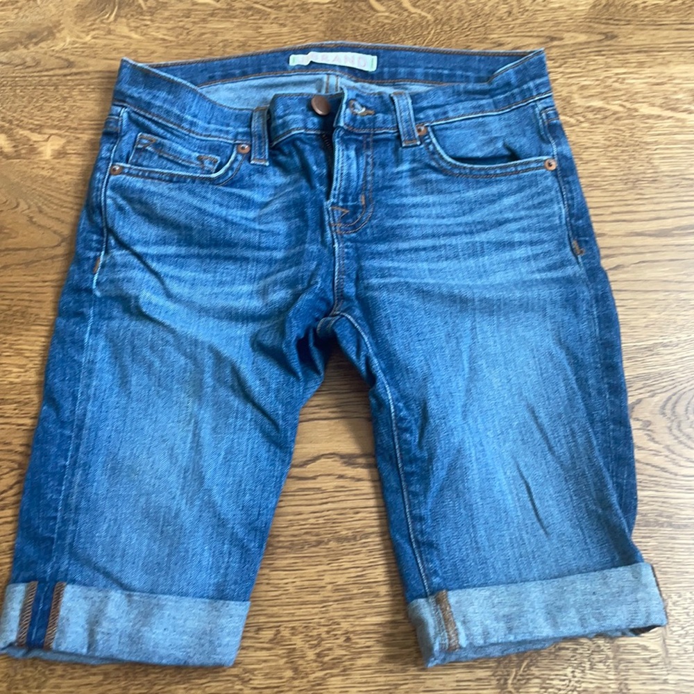 J Brand Blue Cuffed Denim Shorts